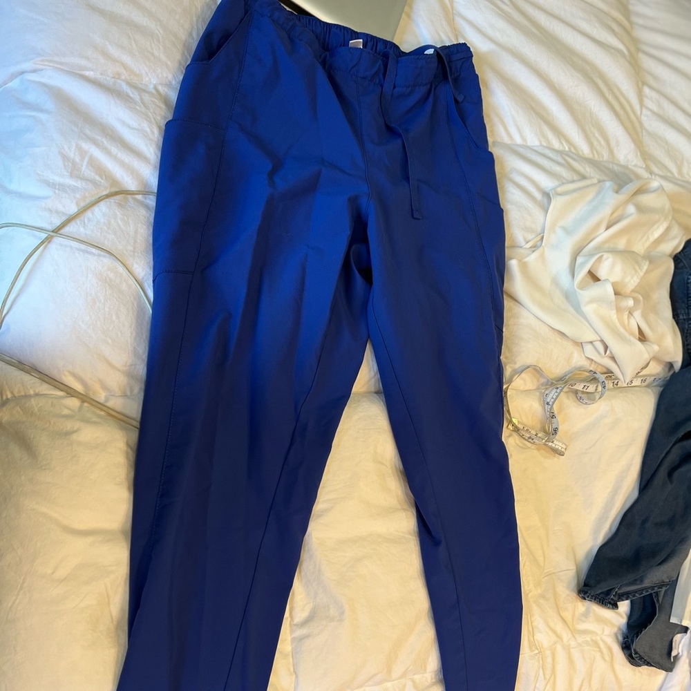 Large galaxy blue scrub bottoms